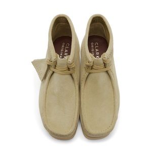 Mens Clarks Originals Beige Suede Wallabee Boots
